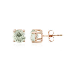 Green Amethyst Silver Earrings