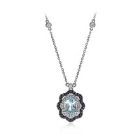 14K AAA Brazilian Aquamarine Gold Necklace (CIRARI)