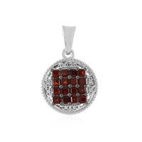 Red Garnet Silver Pendant