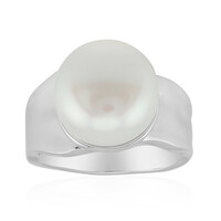 White Freshwater Pearl Silver Ring