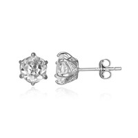 White Topaz Silver Earrings