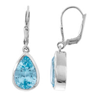 Sky Blue Topaz Silver Earrings