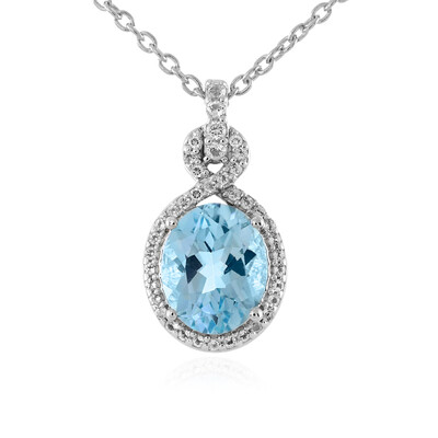 Sky Blue Topaz Silver Necklace