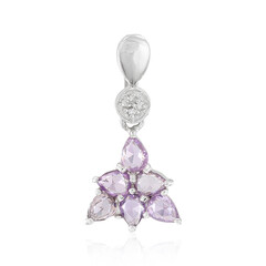 Unheated Ceylon Purple Sapphire Silver Pendant