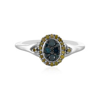 I1 Blue Diamond Silver Ring