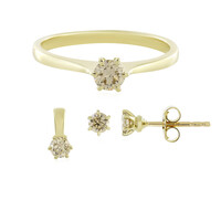 9K SI2 Brown Diamond Gold Ring