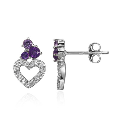 Zambian Amethyst Silver Earrings