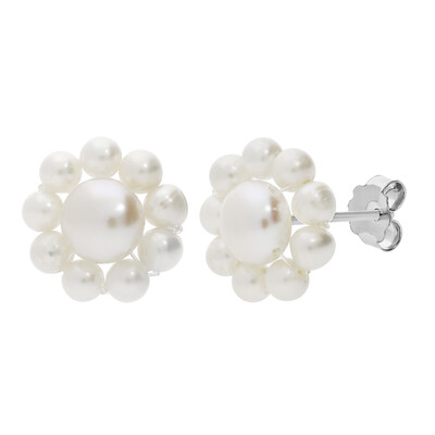 White Freshwater Pearl Silver Earrings