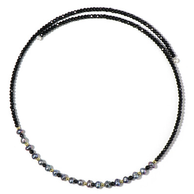 Black Freshwater Pearl Steel Choker (Riya)