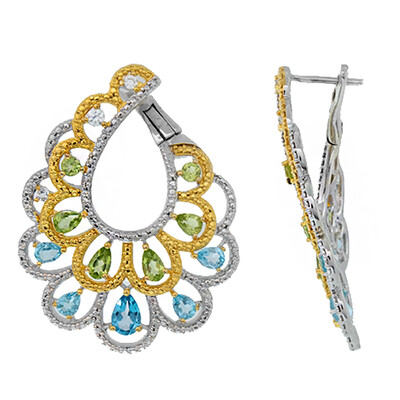 Swiss Blue Topaz Silver Earrings (Dallas Prince Designs)