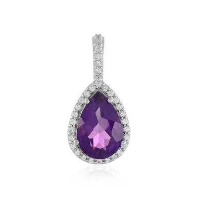 Siberian Amethyst Silver Pendant