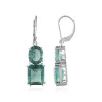 Green Fluorite Silver Earrings