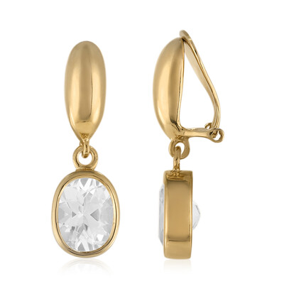 White Topaz Silver ear clips