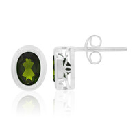 Russian Diopside Silver Earrings