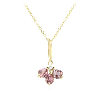 10K Unheated Padparadscha Sapphire Gold Necklace