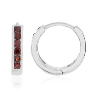 Red Zircon Silver Earrings