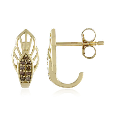 9K I2 Champagne Diamond Gold Earrings (Ornaments by de Melo)