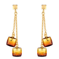 Sunrise Baltic Amber Silver Earrings