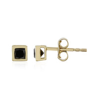 9K Black Diamond Gold Earrings