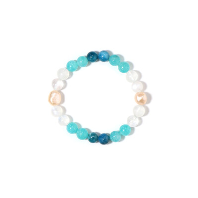 Peach Freshwater Pearl Bracelet (Riya)