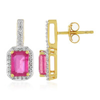 Madagascar Pink Sapphire Silver Earrings