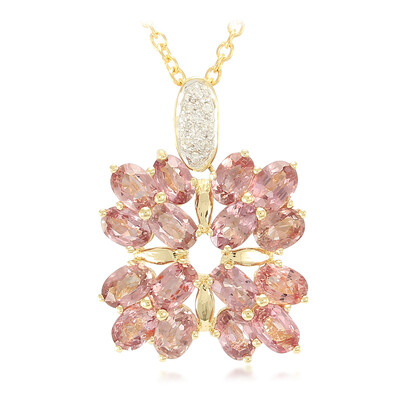 18K Unheated Padparadscha Sapphire Gold Necklace (AMAYANI)