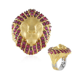 Burmese Ruby Silver Ring (Gems en Vogue)