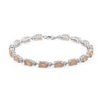 Peach Pastel Quartz Silver Bracelet