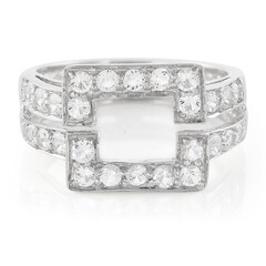 White Topaz Silver Ring