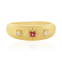 Noble Red Spinel Silver Ring