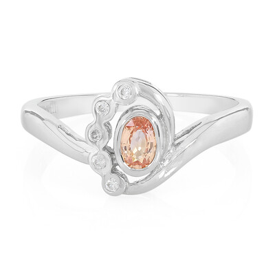 Padparadscha Sapphire Silver Ring
