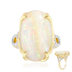 18K Brazilian White Opal Gold Ring