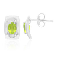 Brazilian Green Opal Silver Earrings