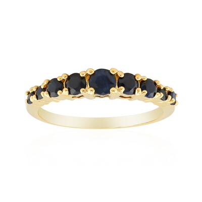 Black Sapphire Silver Ring