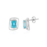 Paraiba Color Topaz Silver Earrings
