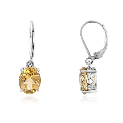 Champagne Quartz Silver Earrings