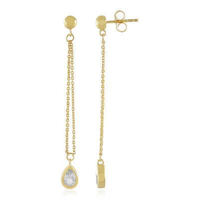 White Topaz Silver Earrings