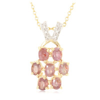 18K Unheated Padparadscha Sapphire Gold Necklace (AMAYANI)