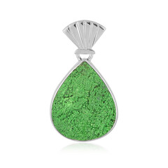 Uvarovite Silver Pendant (Bali Barong)
