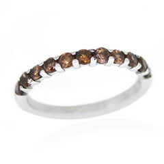 Brown Zircon Silver Ring