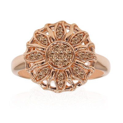 9K SI1 Argyle Rose De France Diamond Gold Ring (Annette)