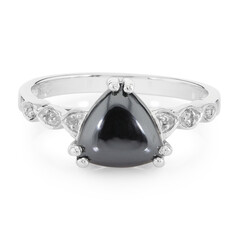 Black Hematite Silver Ring