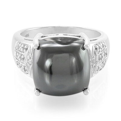 Black Hematite Silver Ring
