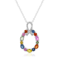 Blue Sapphire Silver Necklace