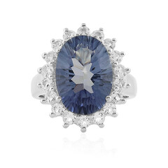 Mystic Blue Quartz Silver Ring