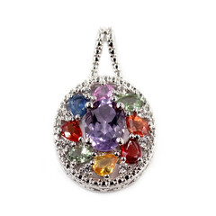 Rose de France Amethyst Silver Pendant