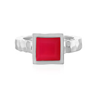 Raspberry Chalcedony Silver Ring