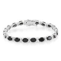 Black Spinel Silver Bracelet