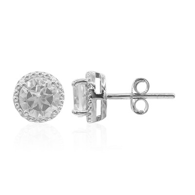 White Topaz Silver Earrings