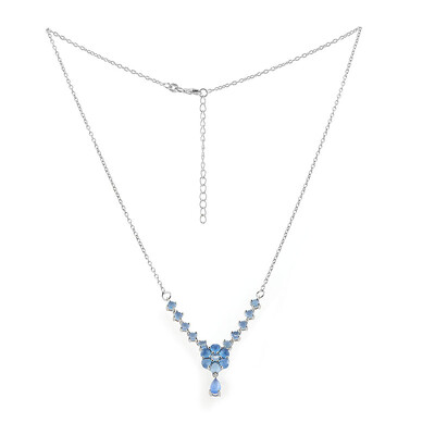 Blue Chalcedony Silver Necklace